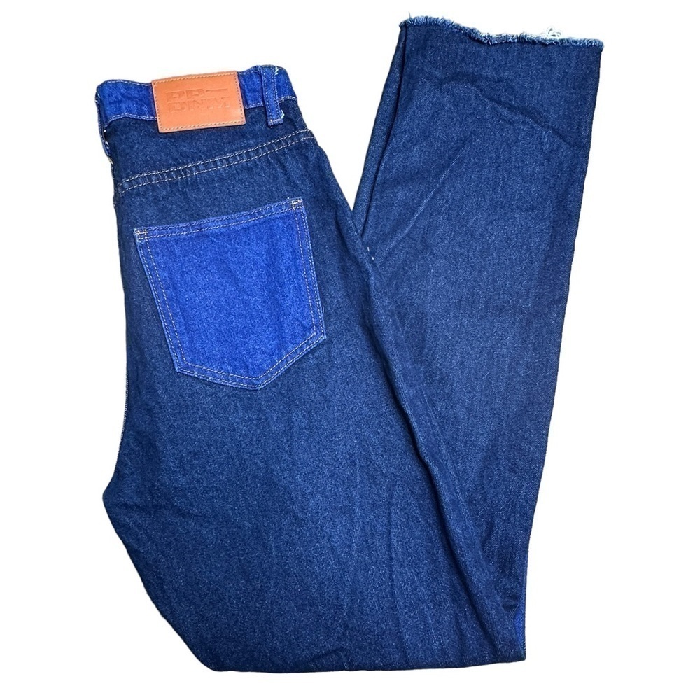 Princess Polly two tone denim blue jeans 4
